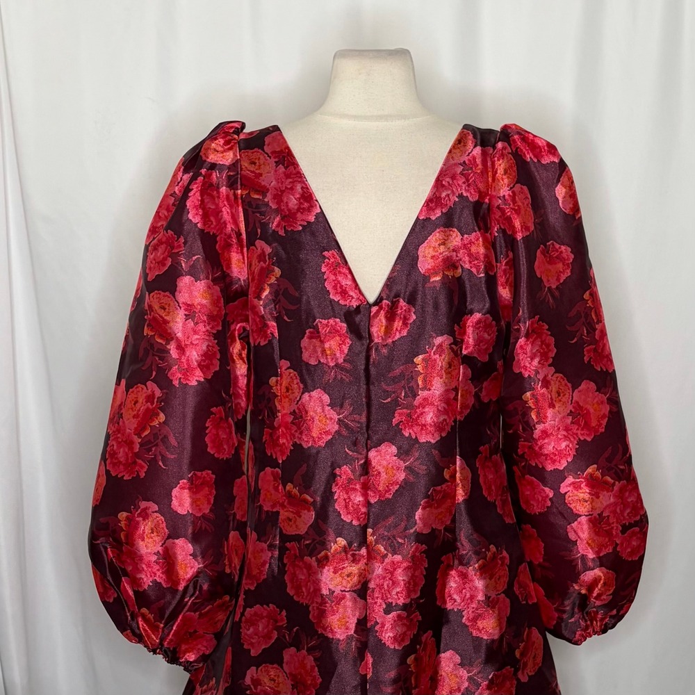 NWT!! Anthropologie BHLDN Aliana V Neck Floral Organza Mini Dress Large - Picture 11 of 16
